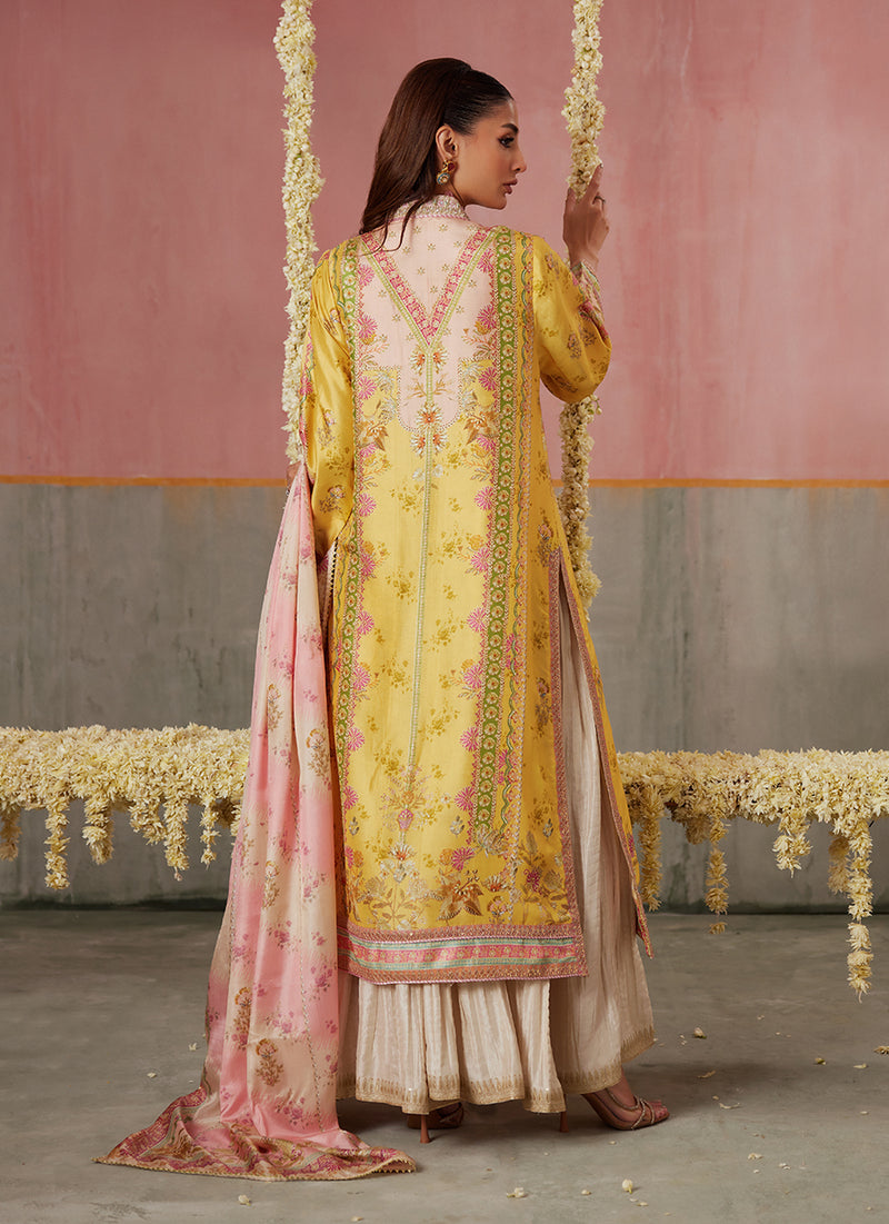 Mogra Buttercup Shirt And Dupatta
