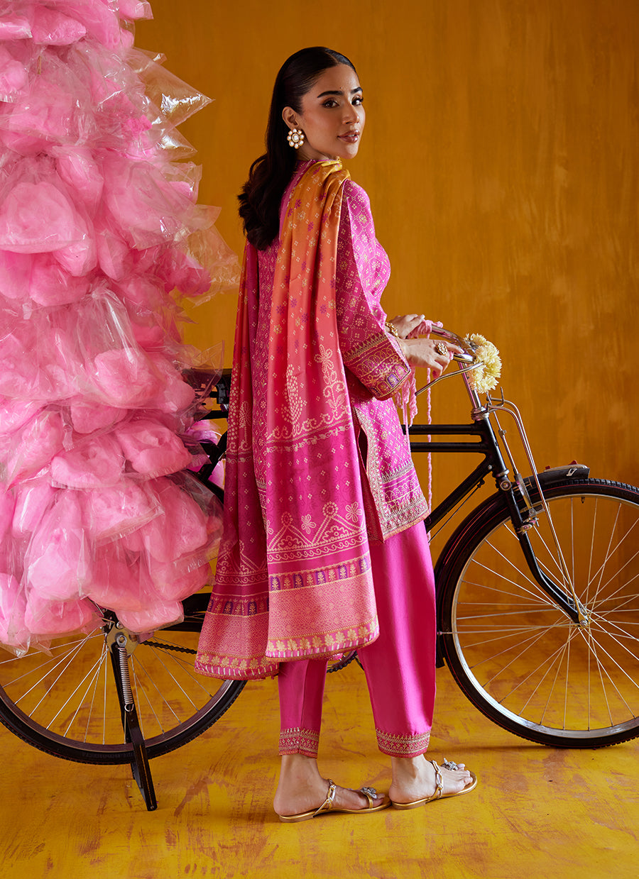 Nazli Hot Pink Shirt And Dupatta