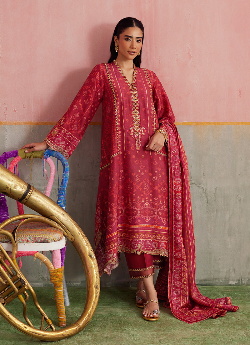 Inuki Maroon Shirt And Dupatta
