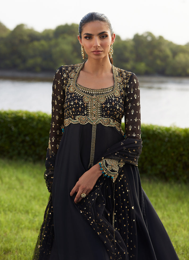Mehzar Black Kalidaar And Dupatta