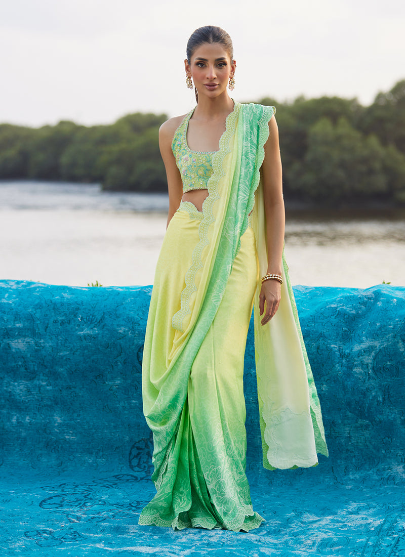 Celeste Ombre Saree