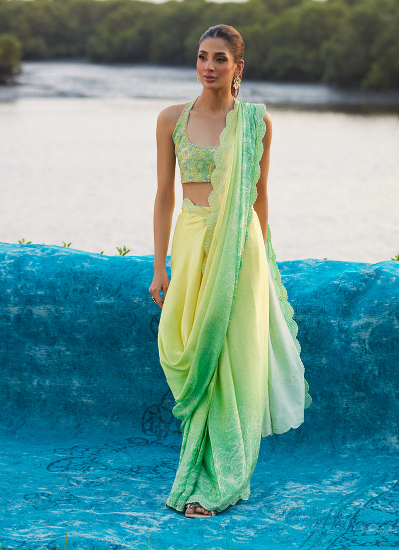 Celeste Ombre Saree