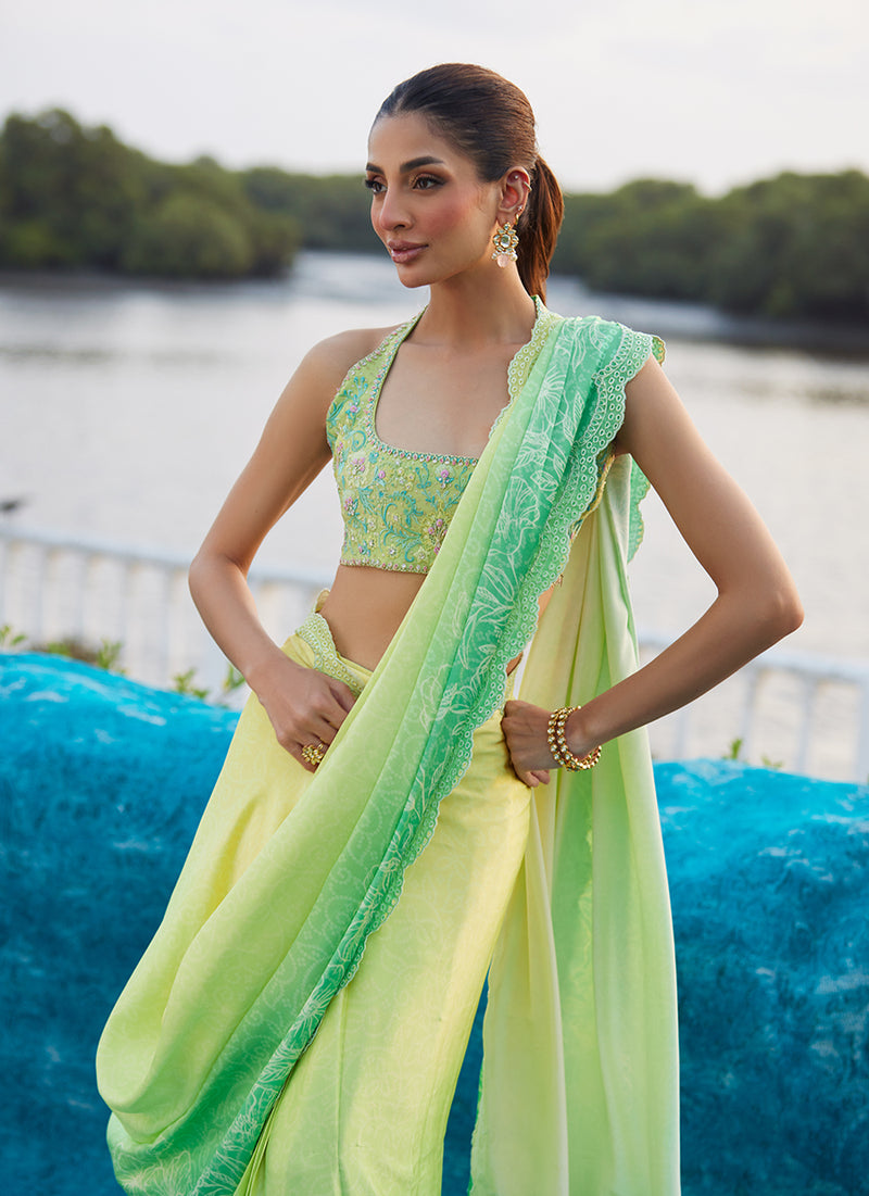 Celeste Ombre Saree