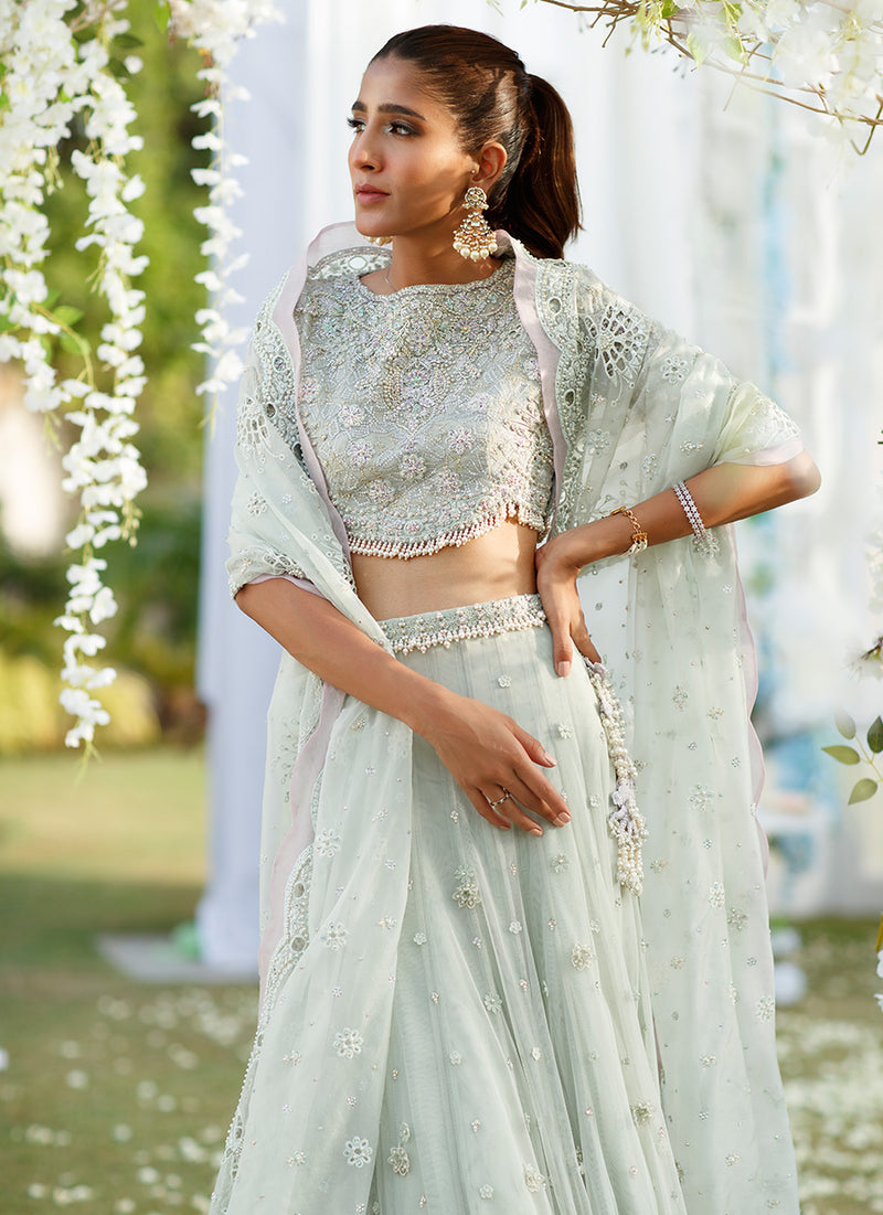Fia Fresh Mint Cutwork Lengha Choli