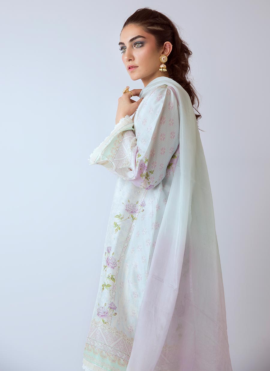 Farah Talib Aziz. Firozeh Luxe Raw Silk Shirt And Dupatta