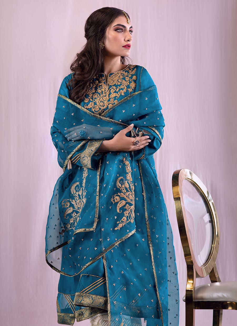 Farah Talib Aziz. Narmeen Turquoise Kalidaar