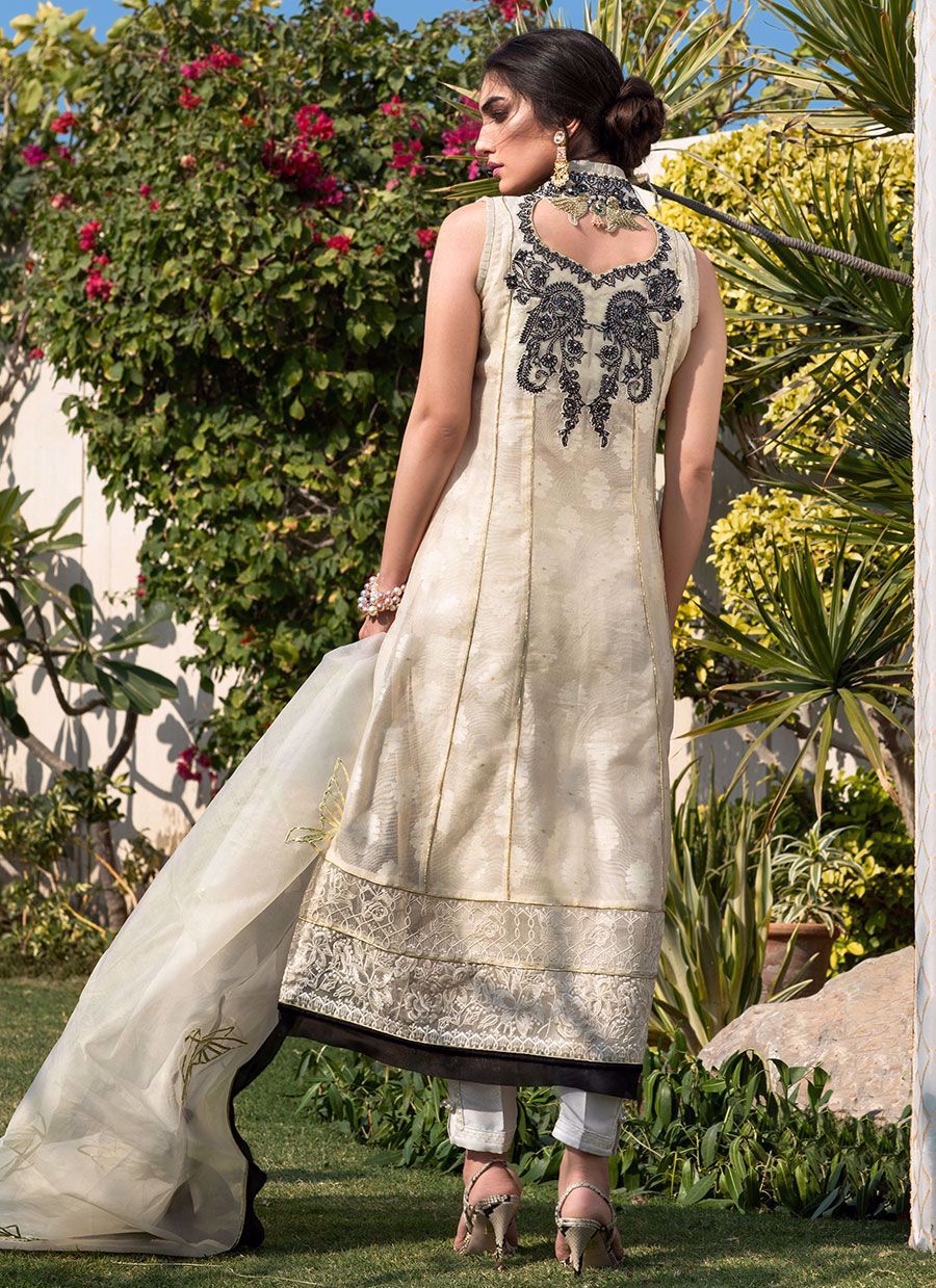 Ala embellished pure cotton net shirt | Farah Talib Aziz
