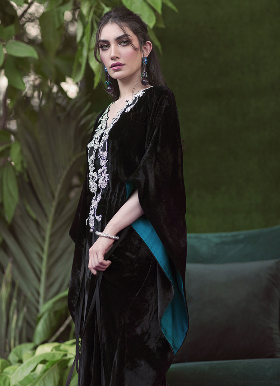 Farah Talib Aziz. Luna Black Kaftan