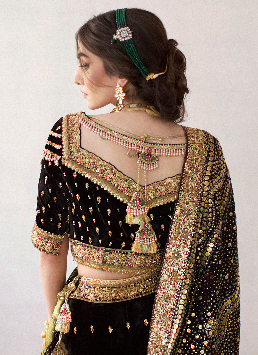 Black Net Sequins Embellished Lehenga Choli 2138LG10