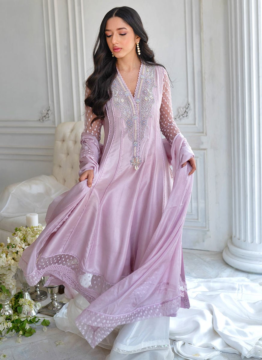 Clem Lilac Kalidaar And Dupatta