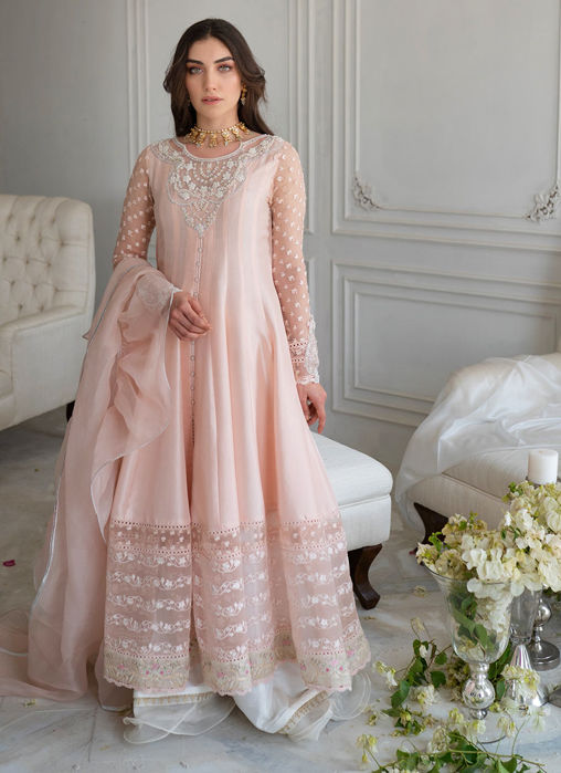 Lulu Peach Kalidaar And Dupatta