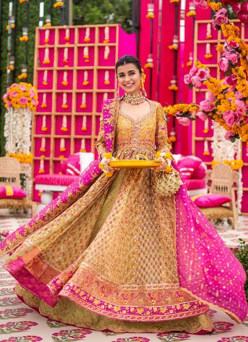 Zinnia Yellow-Kiwi-Magenta kalidaar