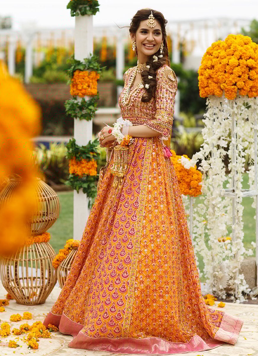 Riha Saffron Lehenga Choli
