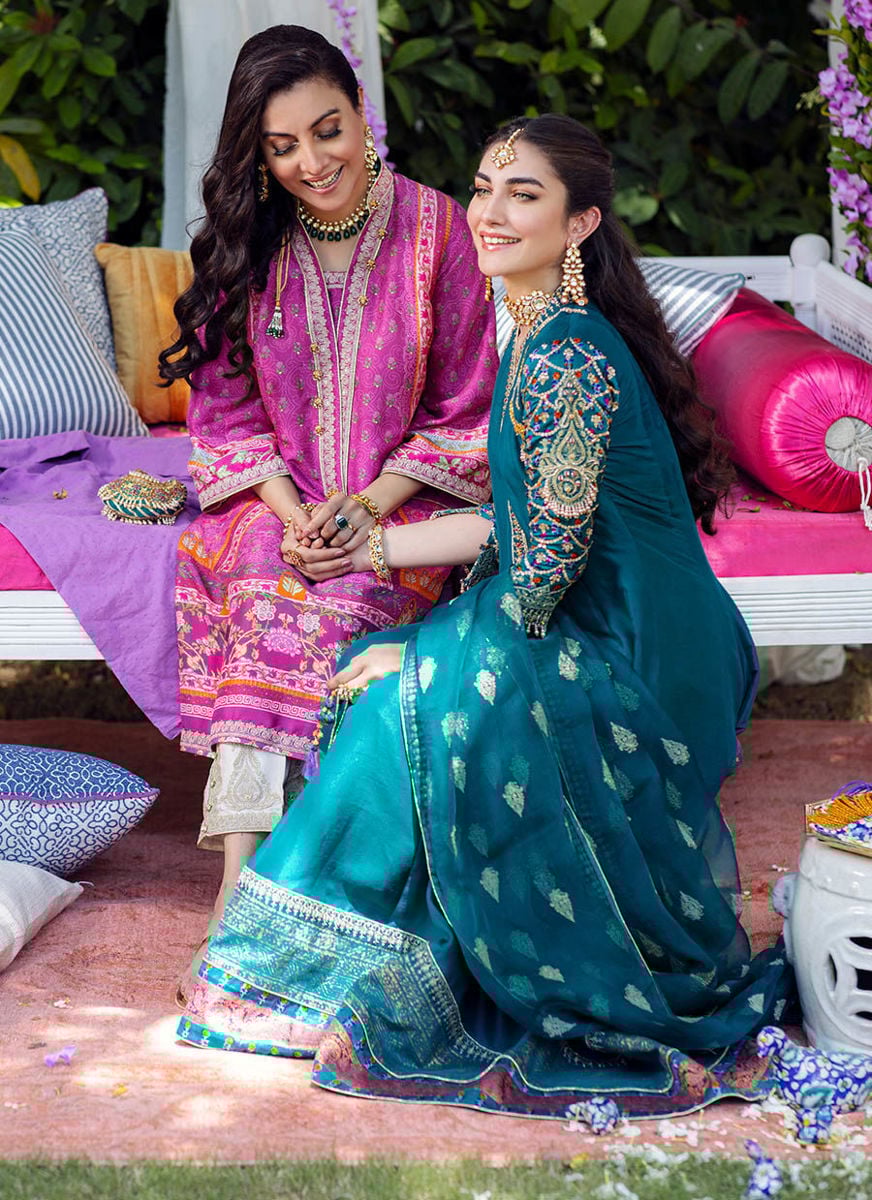 Zaira Teal Kalidaar And Dupatta