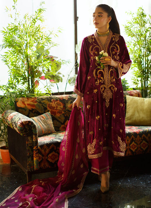Miyera Berry Shirt And Dupatta