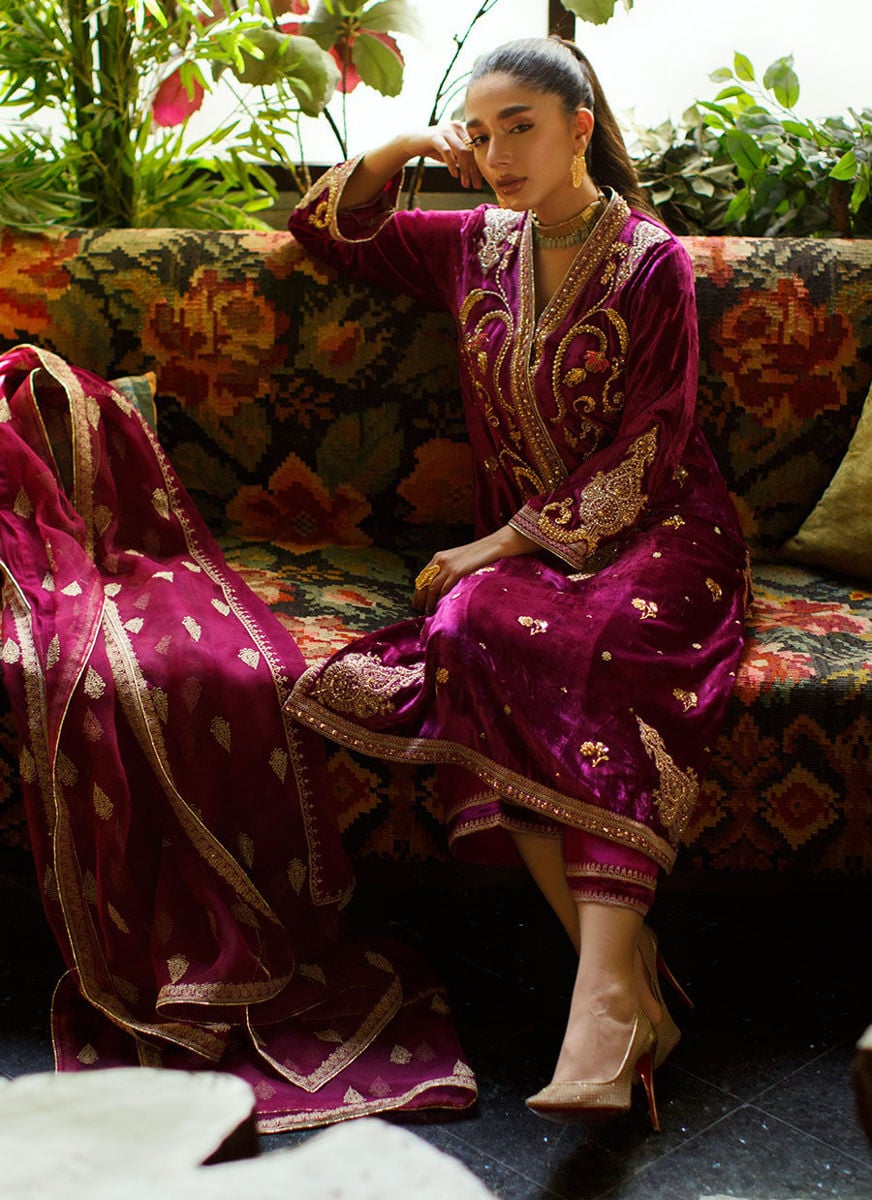 Miyera Berry Shirt And Dupatta