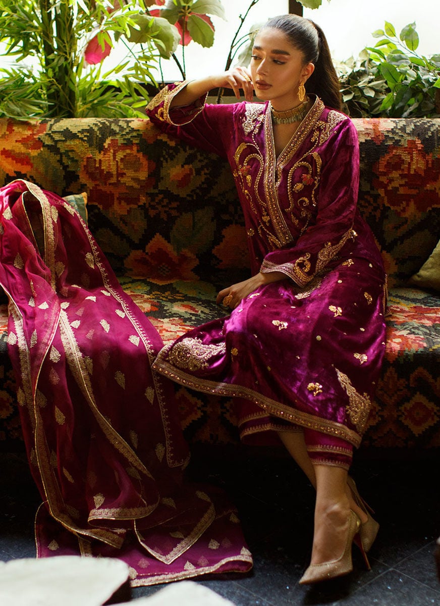 Miyera Berry Shirt And Dupatta