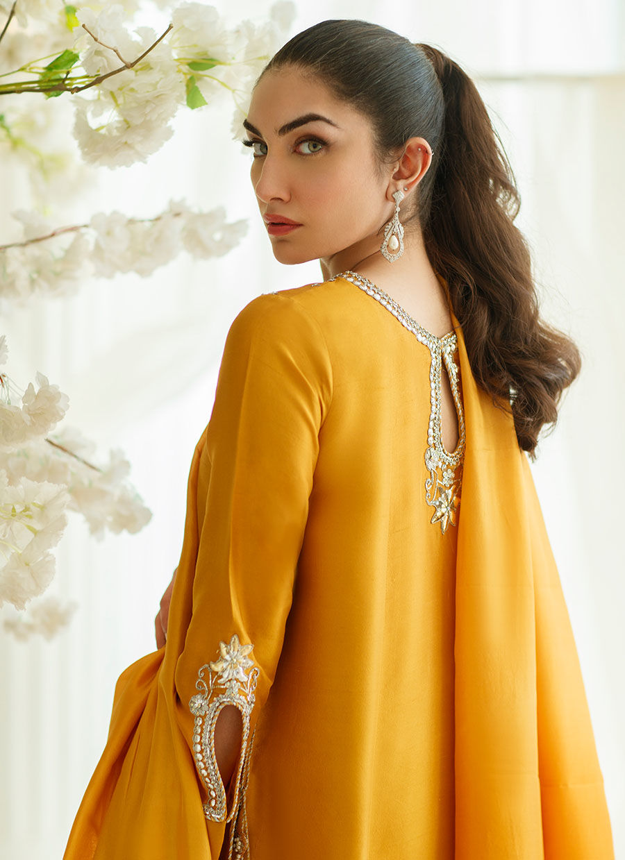 Farah Talib Aziz. Amber Foil Shirt and Dupatta