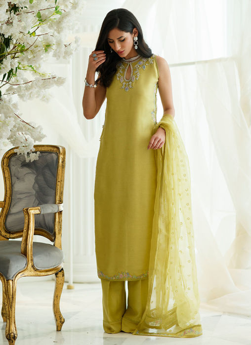 Vert Shirt And Dupatta