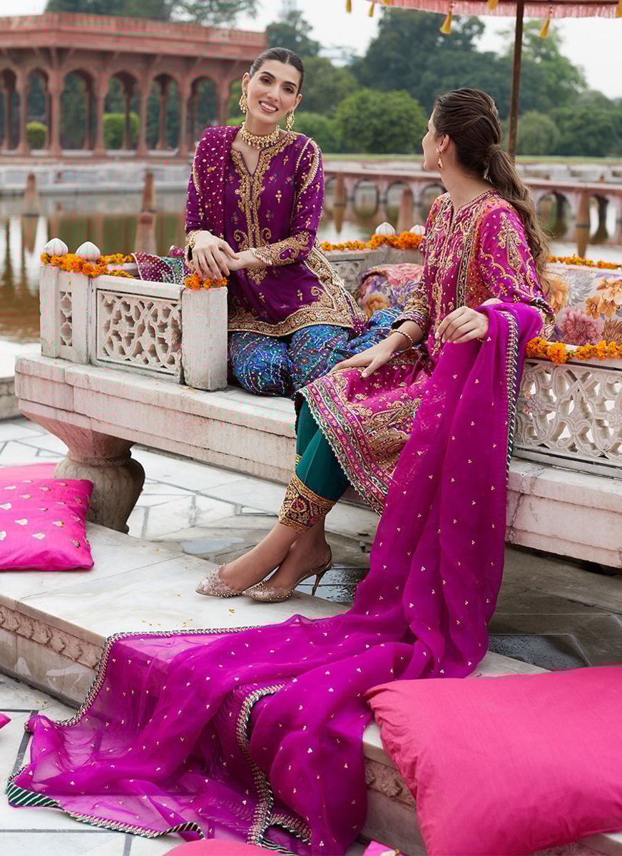 Zahra Mehndi Magenta Bp Kurta