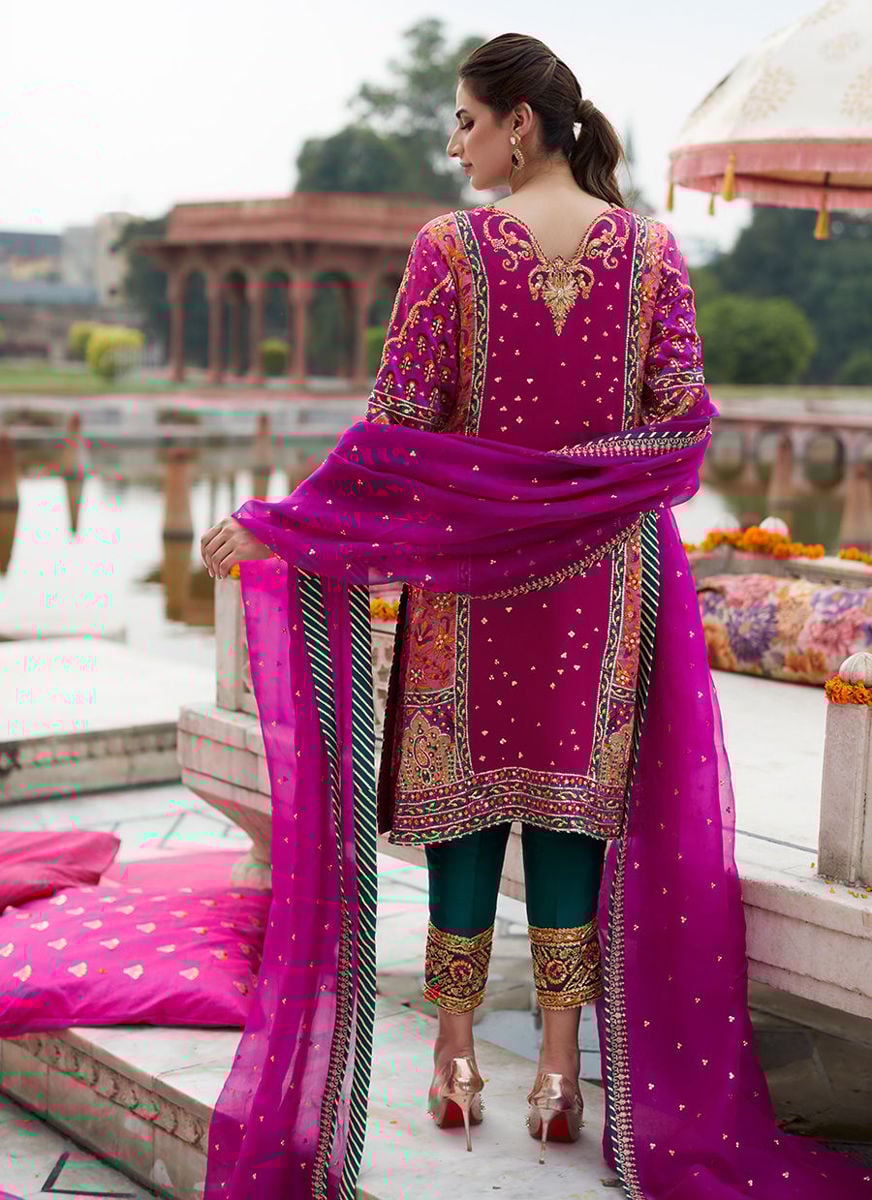Zahra Mehndi Magenta Bp Kurta