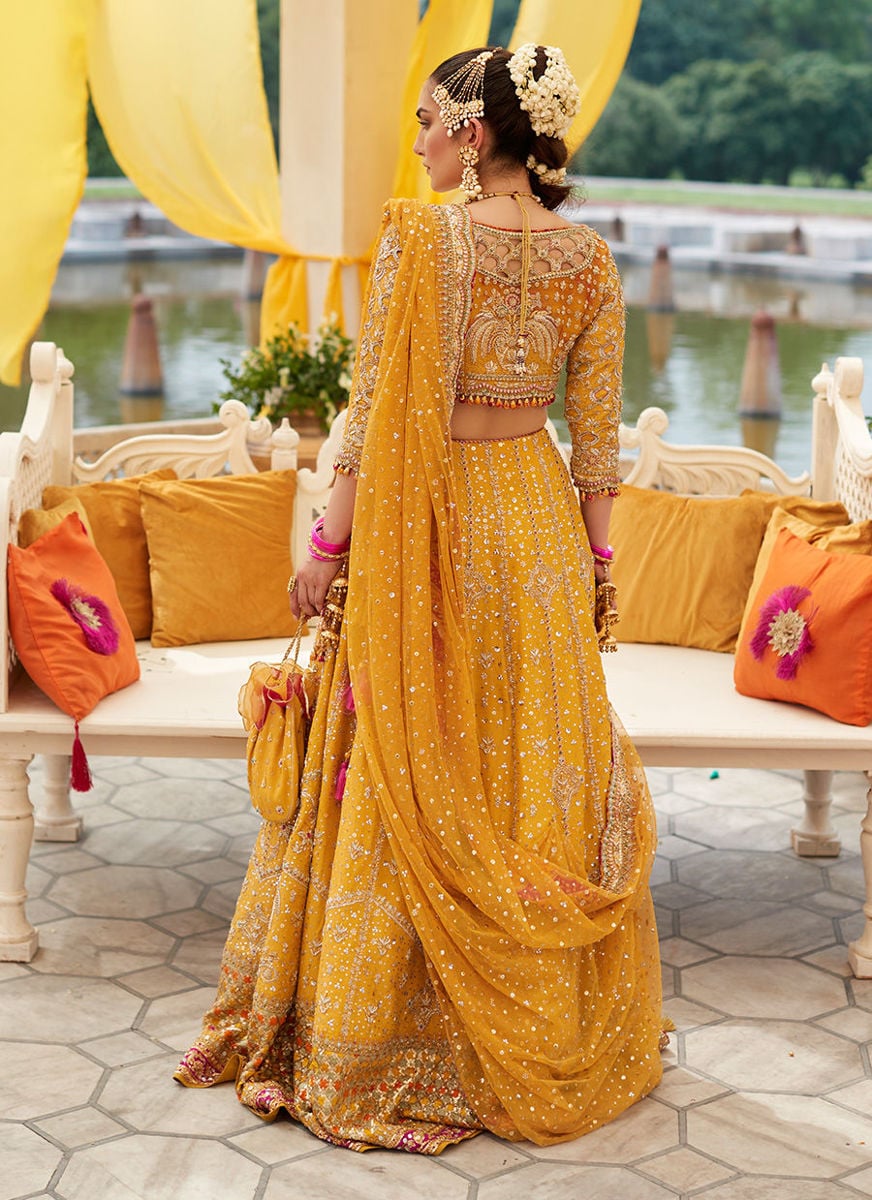 Marigold Bridal Lengha Choli