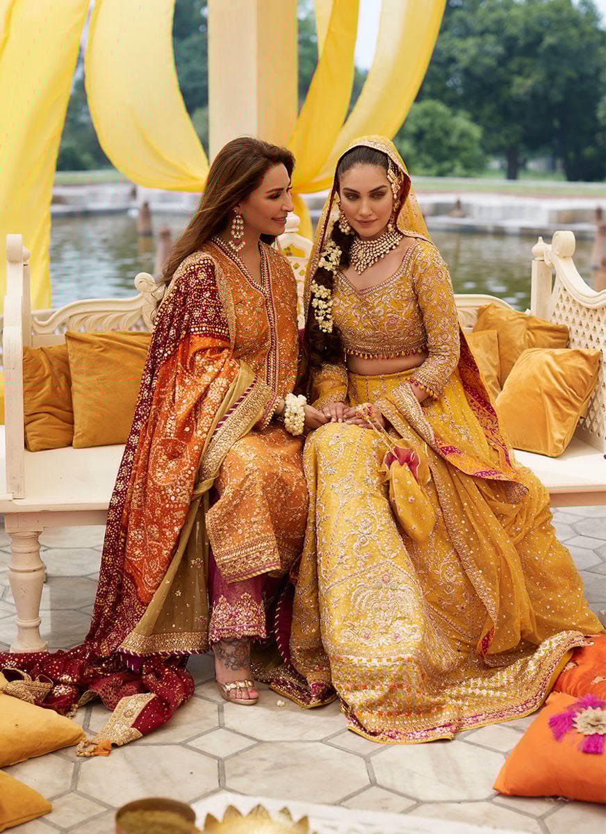 Marigold Bridal Lengha Choli