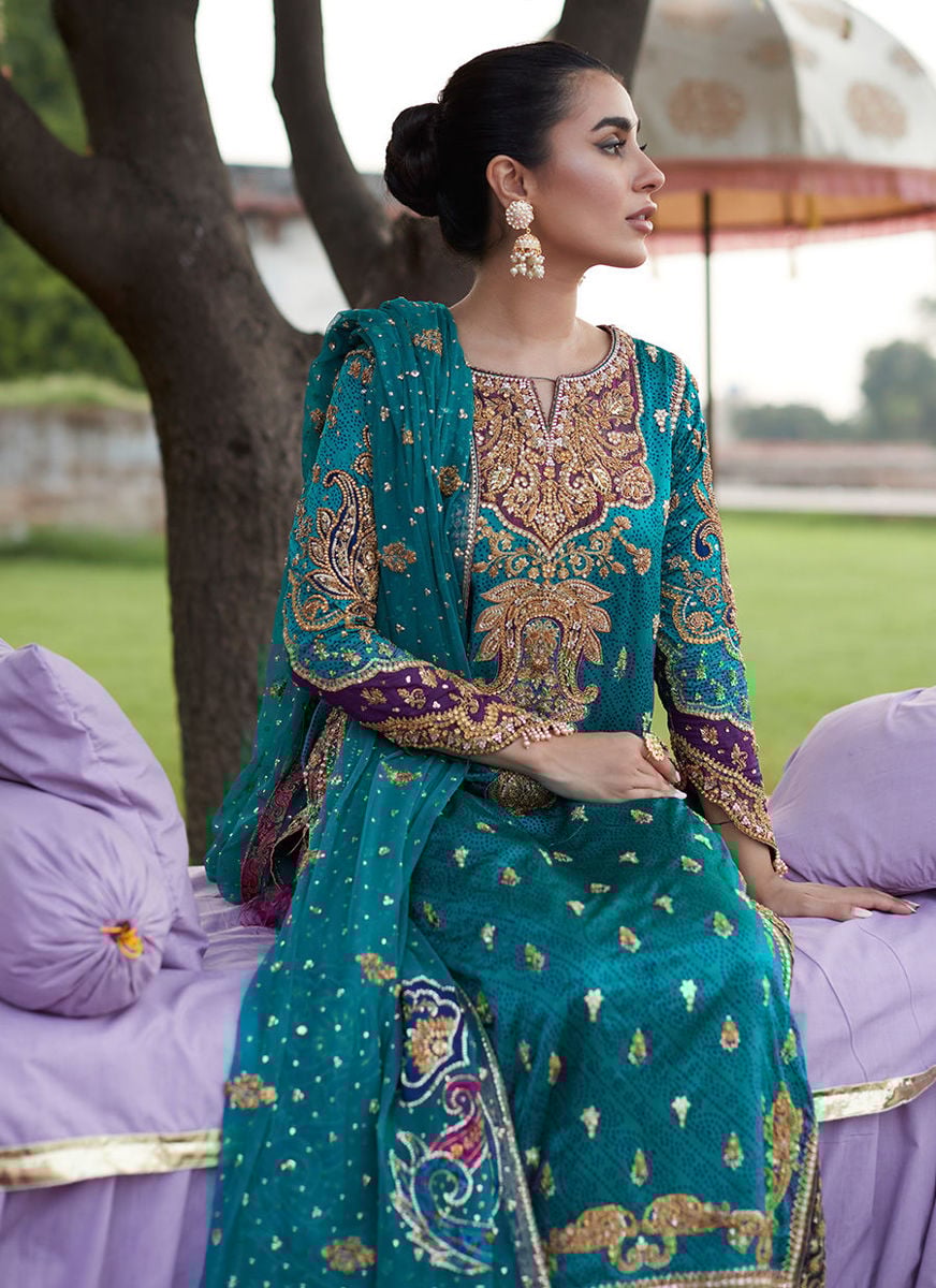 Sona Seagreen Mehndi Long Shirt