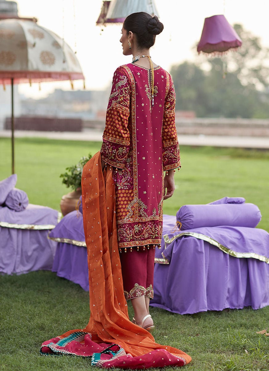 Fati Maroon Mehndi Bp Kurta