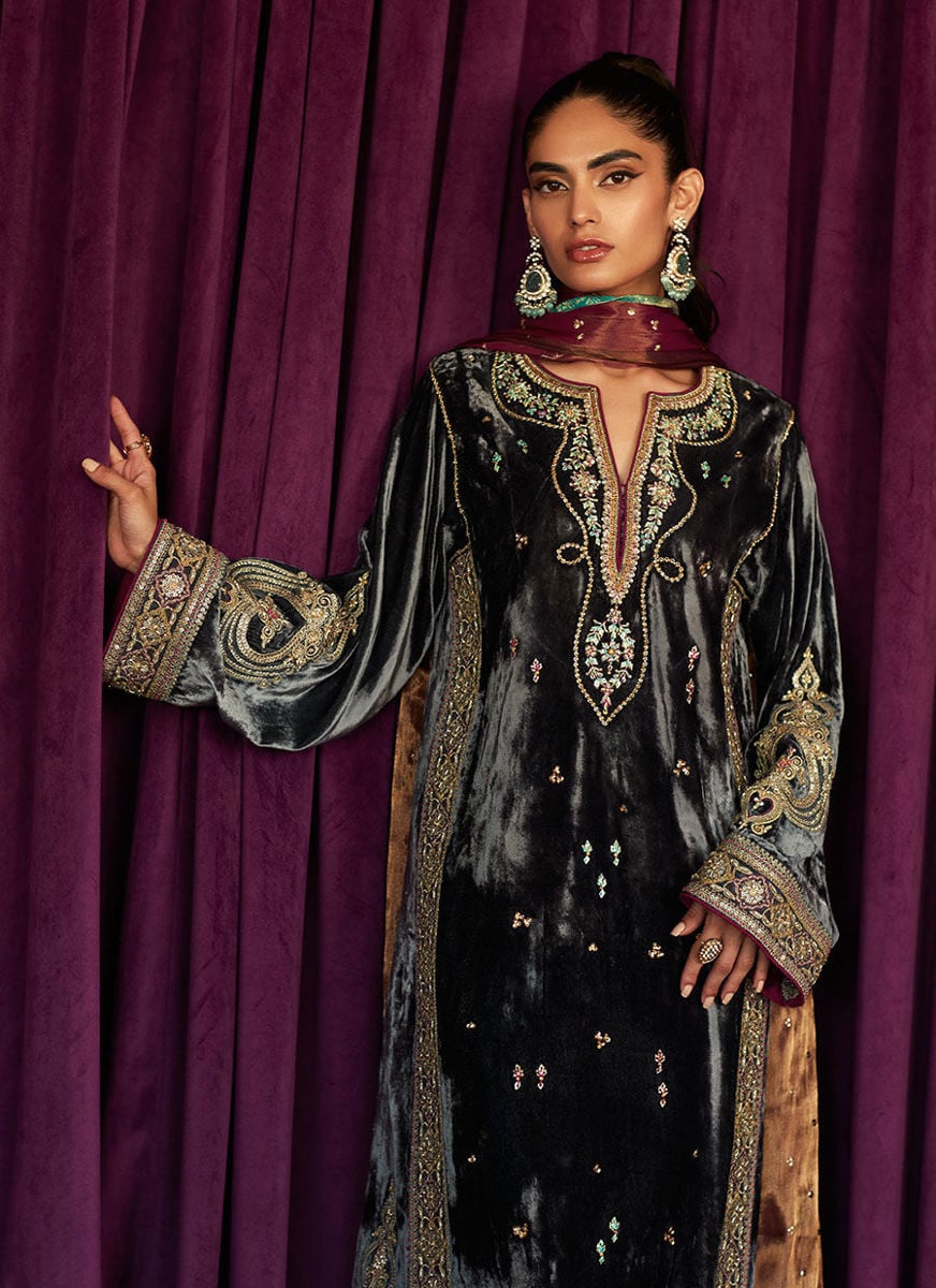 Salma Silver Shirt And Dupatta