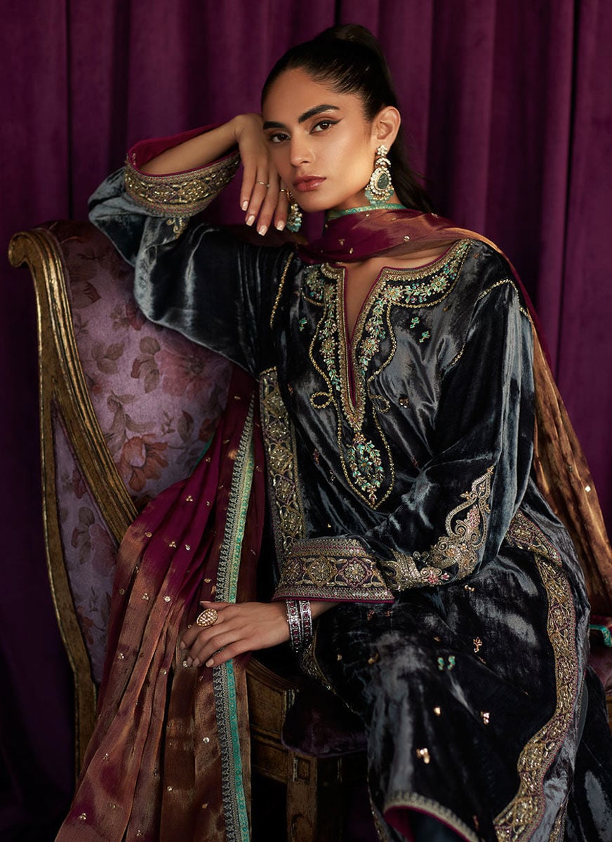 Salma Silver Shirt And Dupatta