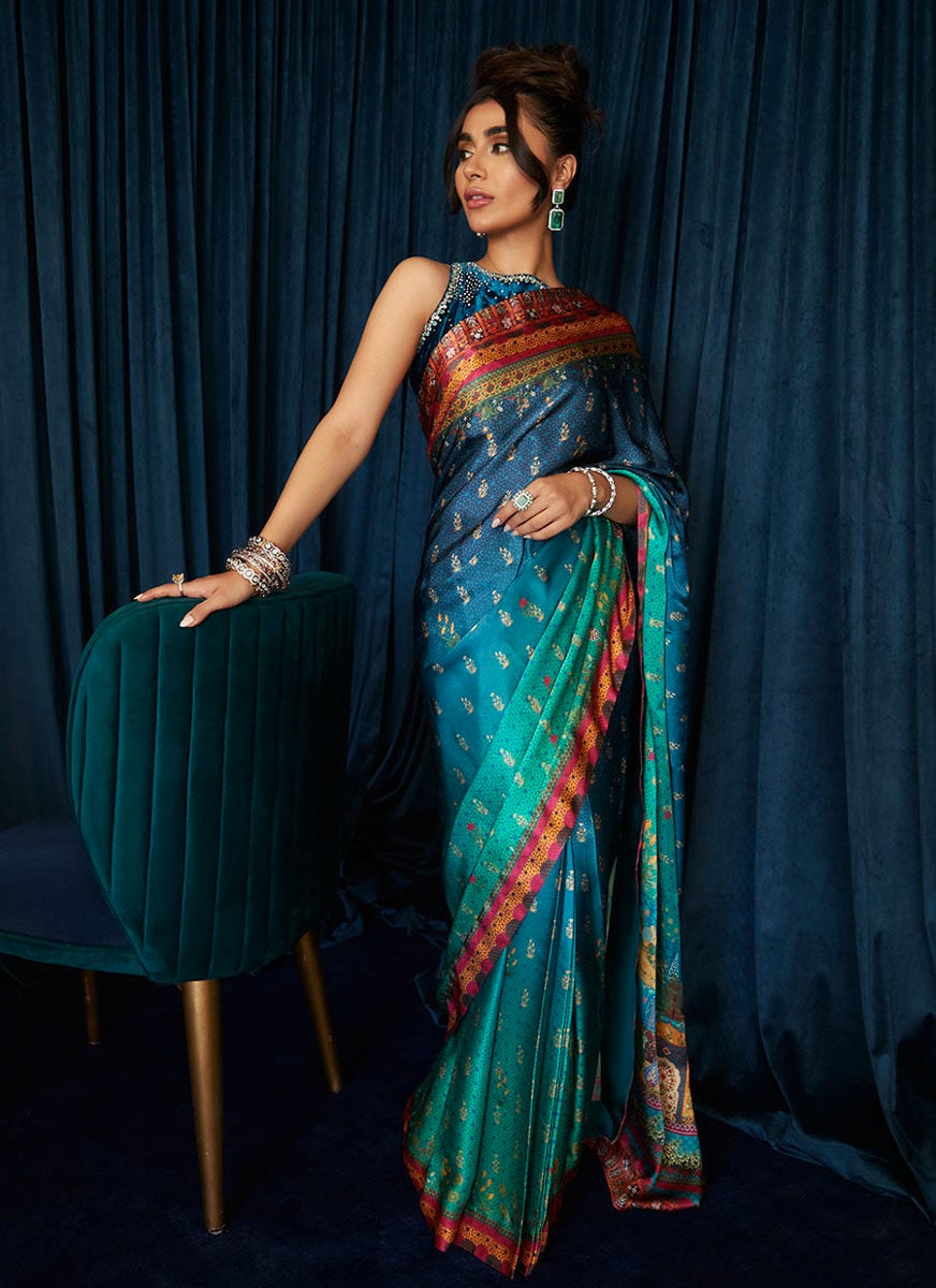 Julia Charmeuse Printed Saree