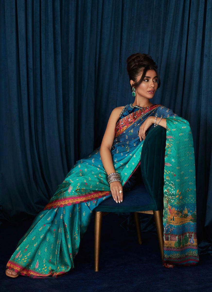 Julia Charmeuse Printed Saree