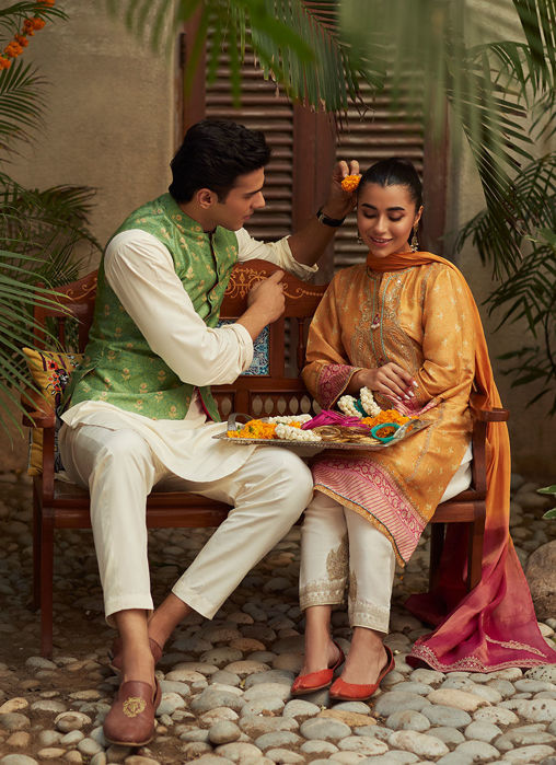 Gaia Mustard Shirt And Dupatta