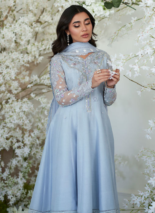 Genie Periwinkle Kalidaar And Dupatta