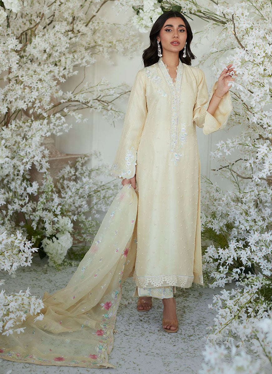 Soliel Lemon Shirt And Dupatta