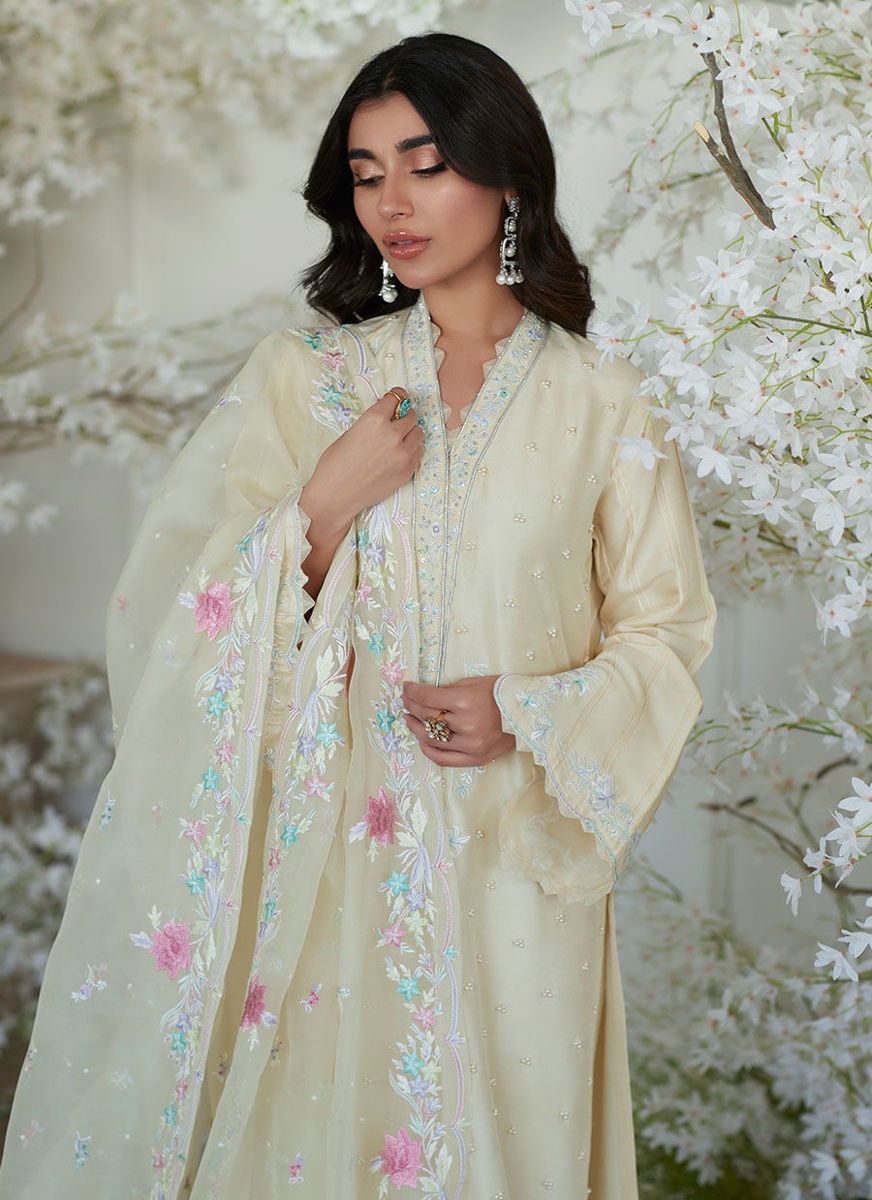 Soliel Lemon Shirt And Dupatta