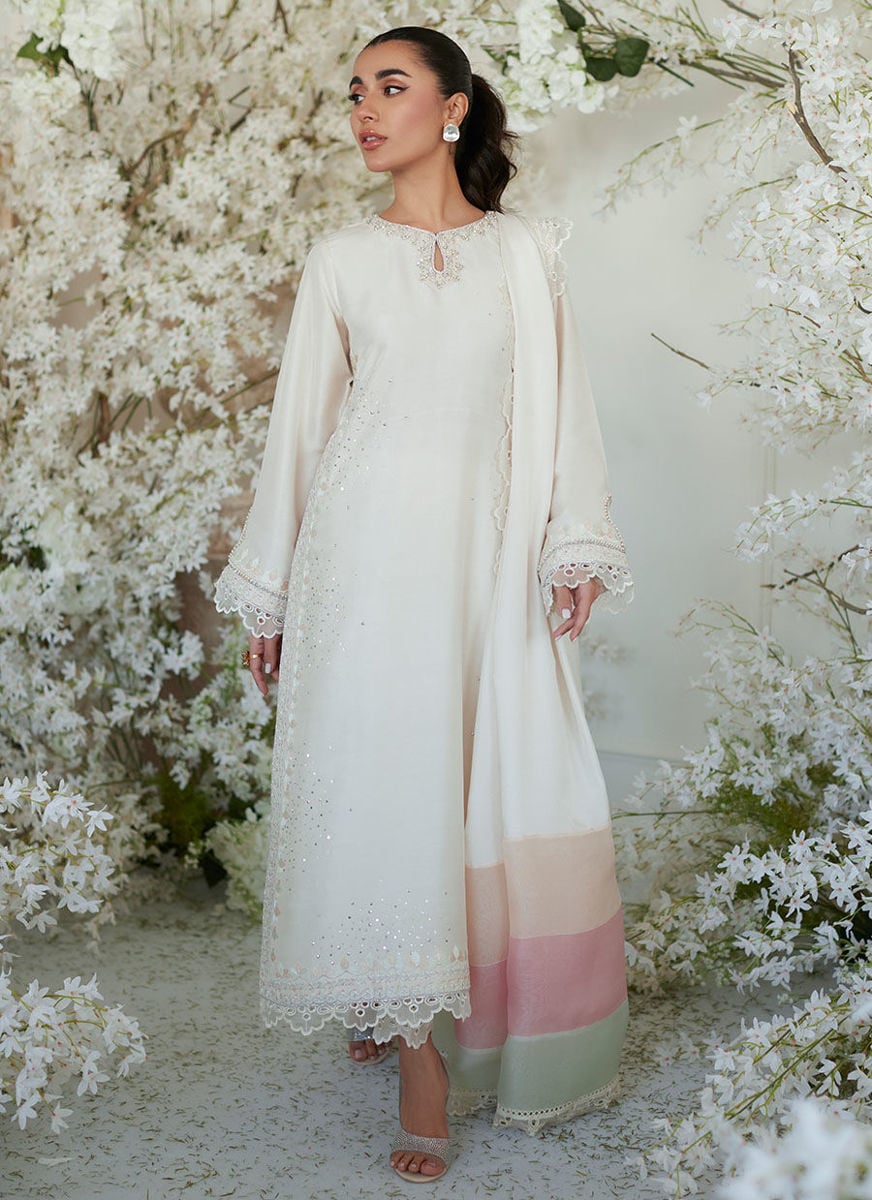 Sika Ivory Shirt And Dupatta