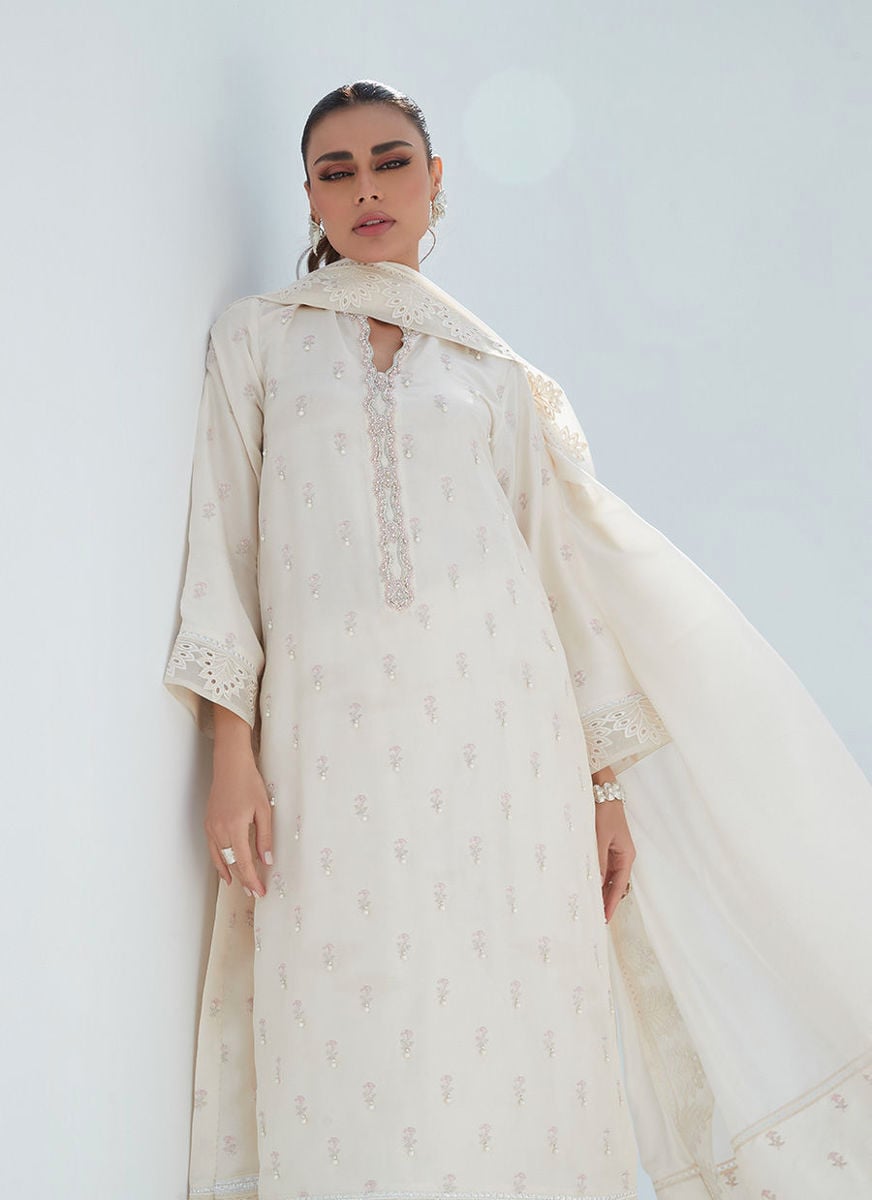 Rosie Ivory Shirt And Dupatta