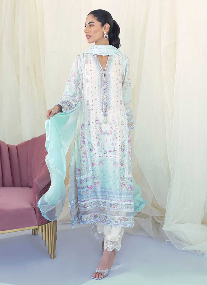Frannie Ombre Silk Shirt And Dupatta