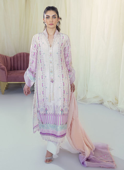 Picture of Maude Lavender Silk Shirt And Dupatta