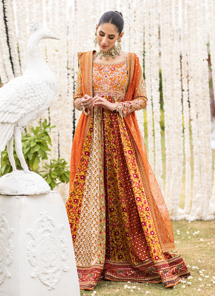 Orange and green mehndi dress hotsell