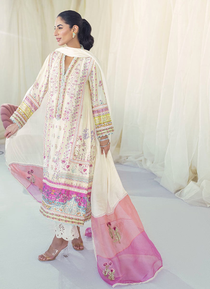 Lia Lemon Silk Shirt And Dupatta