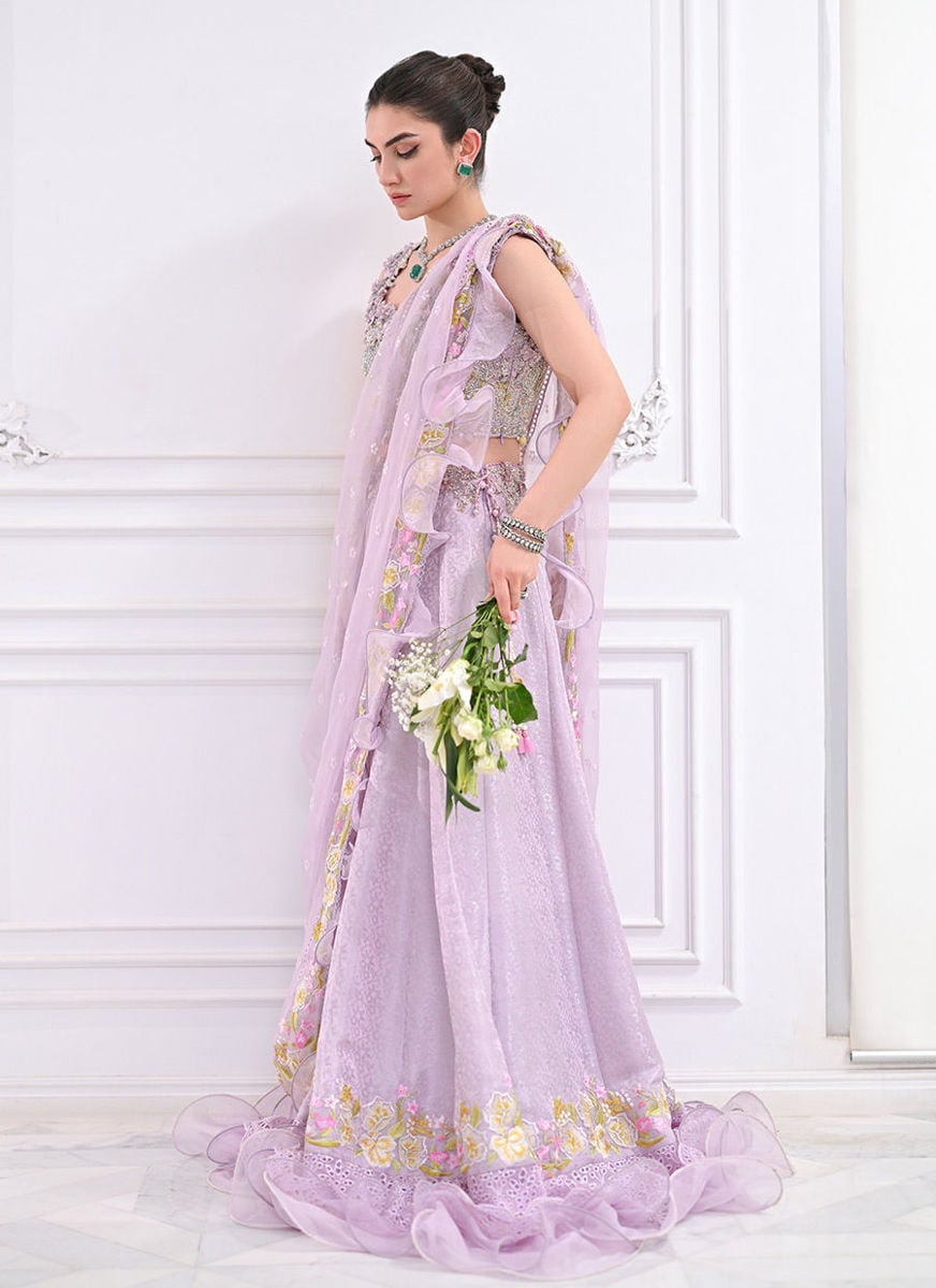 Labella Lavender Lengha Choli With Draped Dupatta