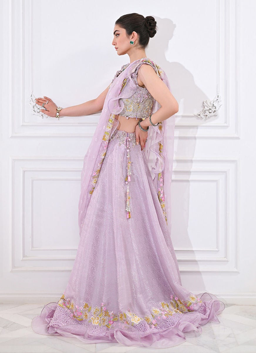 Labella Lavender Lengha Choli With Draped Dupatta