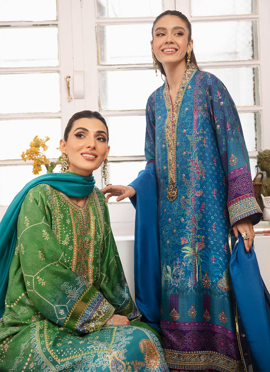 Farah Talib Aziz. Izma Ombre Shirt And Dupatta