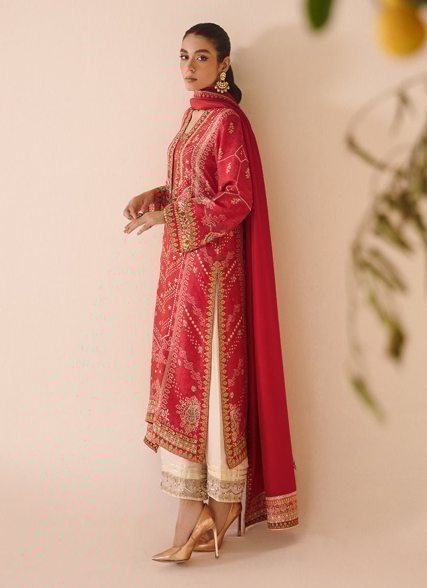 Aneeta Crimson Shirt And Dupatta