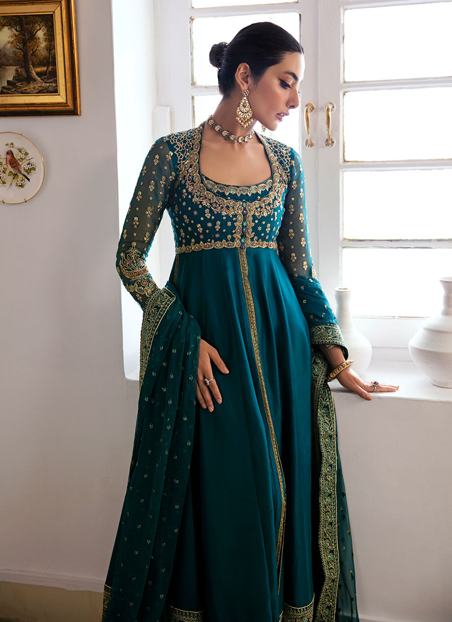 Farah Talib Aziz. Afra Teal Kalidaar And Dupatta