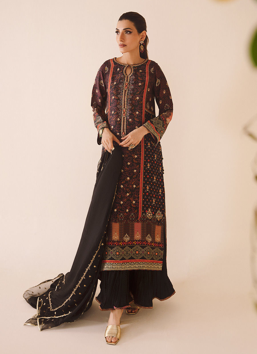 Farah Talib Aziz. Dama Onyx Shirt and Dupatta