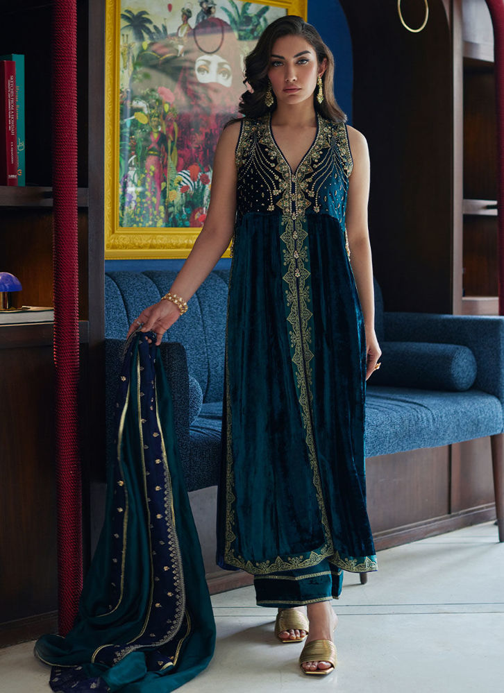 Buy Velvet Dresses Pakistani Velvet Dress Farah Talib Aziz